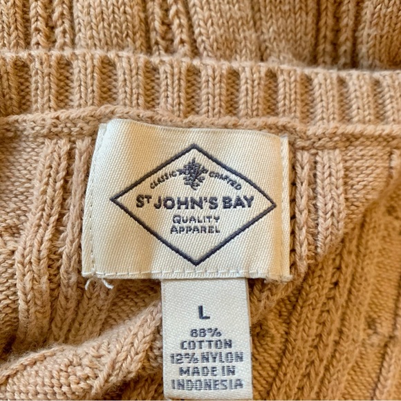 St John’s Bay soft cable knit tan sweater, size Large - Picture 5 of 5